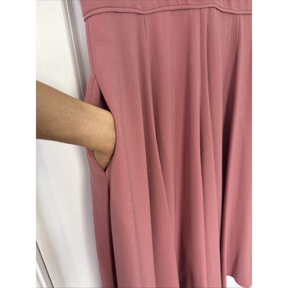 Gal Meets Glam Dress Edith City Crepe Fit & Flare Midi Mauve Pink Size 12 New - Picture 6 of 14
